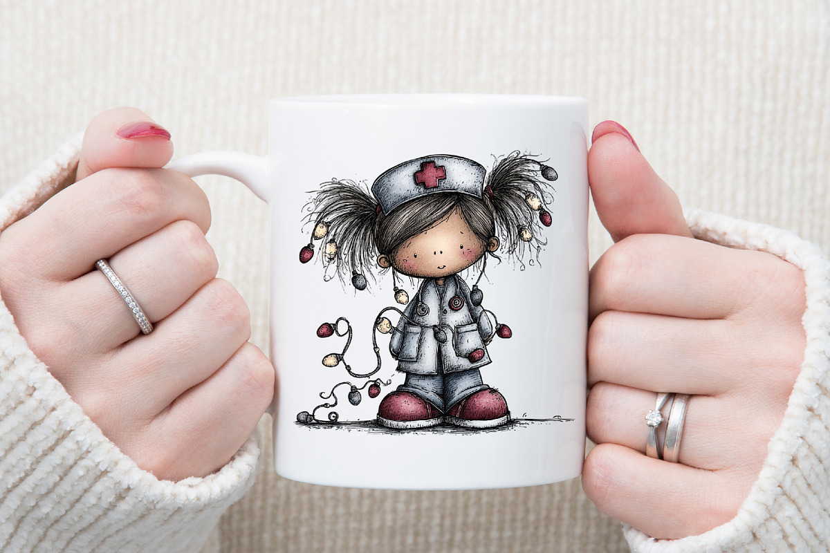 Christmas Nurse Girl Clipart, an Illustration by Sublimation Artist (Photo 5 of 6)