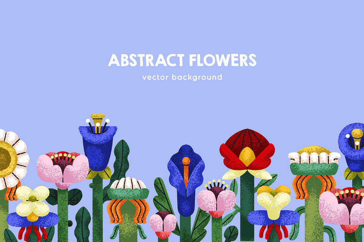 Abstract flowers border background, a Decorative Illustration by Good Studio (Photo 1 of 4)