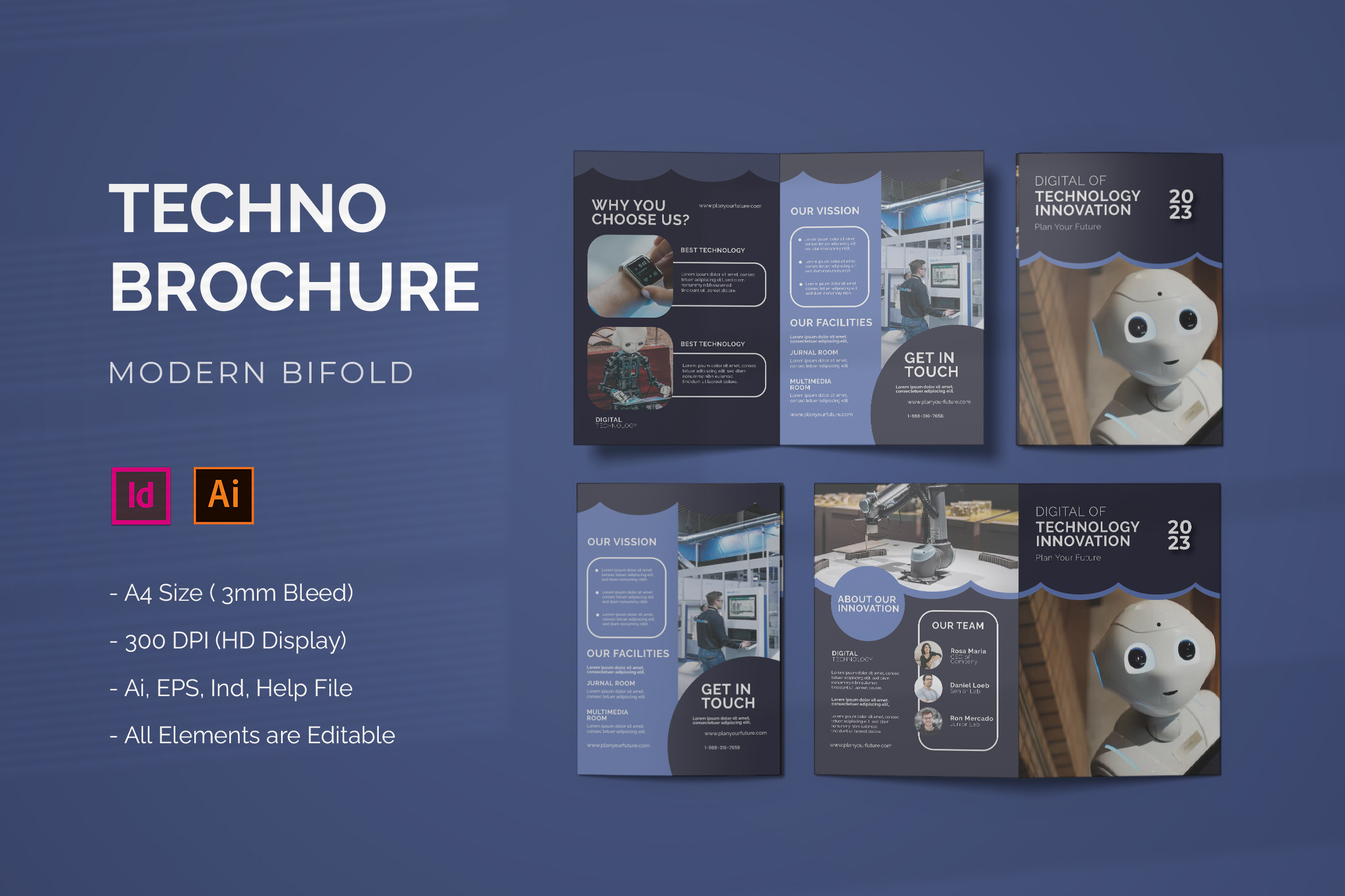 Techno - Bifold Brochure, a Brochure Template by StreaksideStd ...