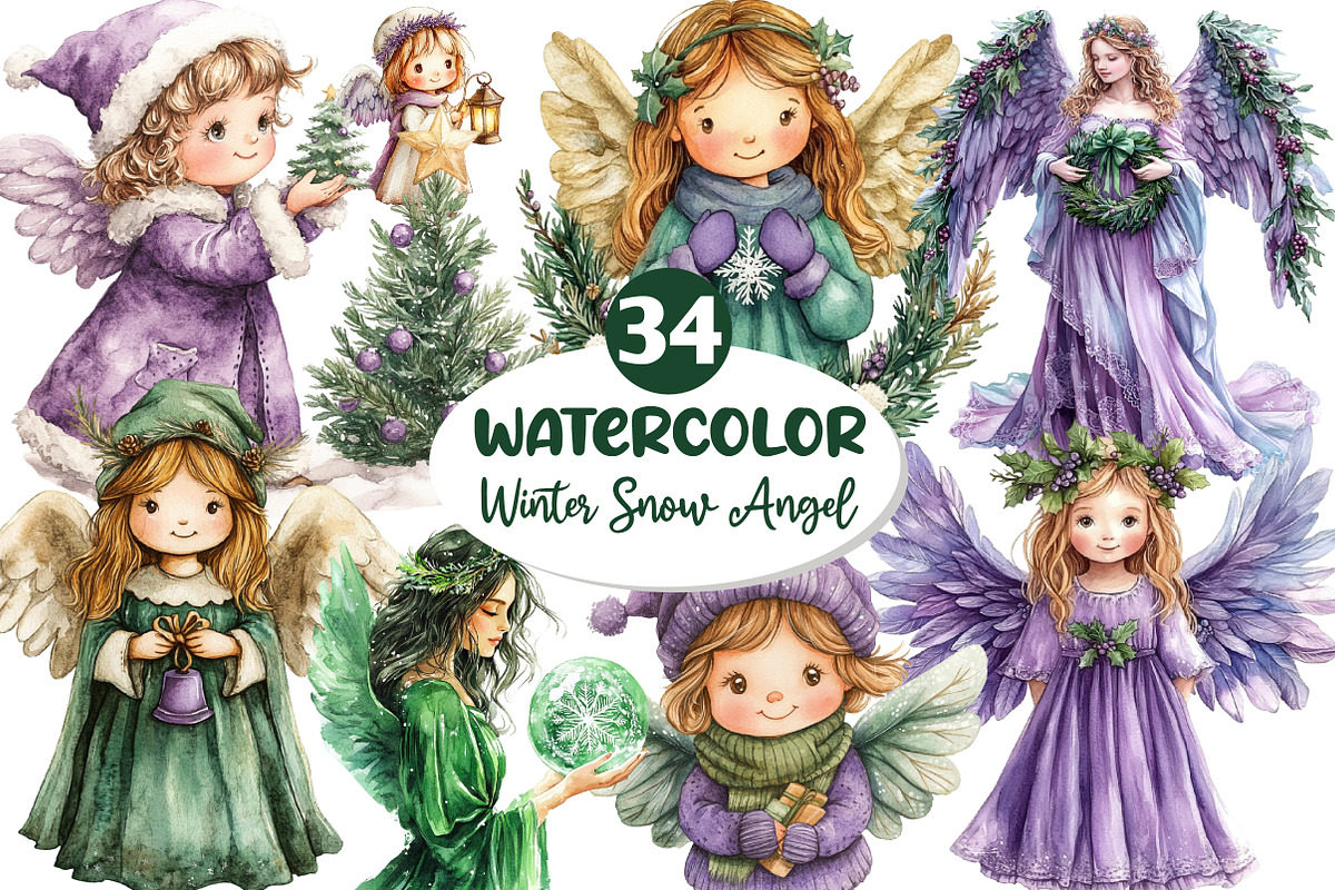 Winter Snow Angel Clipart, an Illustration by Dream Creation (Photo 1 of 7)