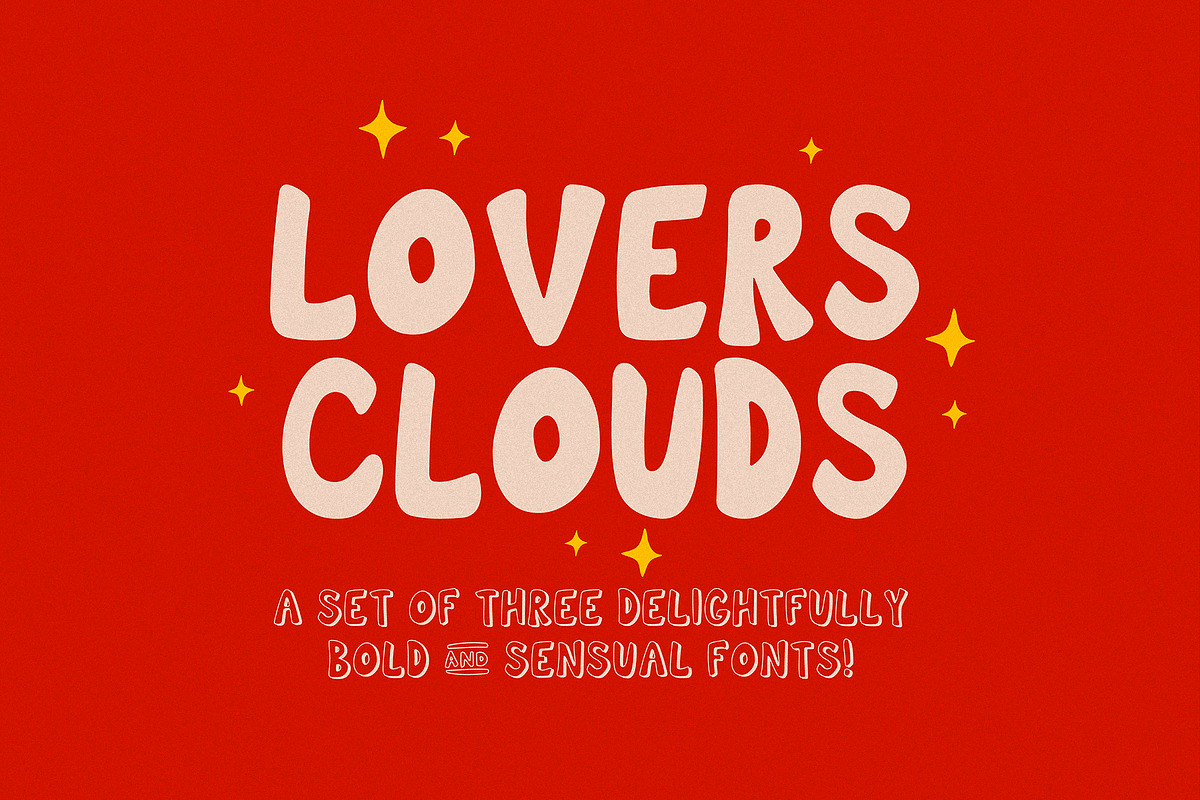 Lovers Clouds Layered Font, a Font by Anastasia Cuza (Photo 1 of 10)