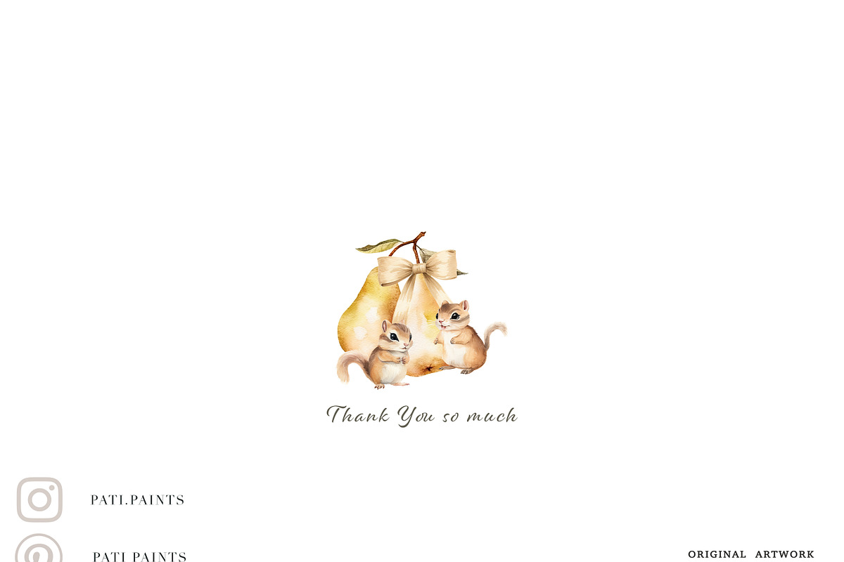 Watercolor Pear Magic Garden Set, an Animal Illustration by Pati Paints (Photo 9 of 9)