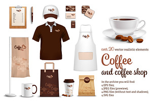 Coffee Realistic Set