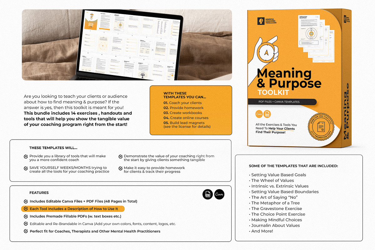 Finding Meaning & Purpose Toolkit, a Templates & Theme by AndrewPixel (Photo 3 of 14)