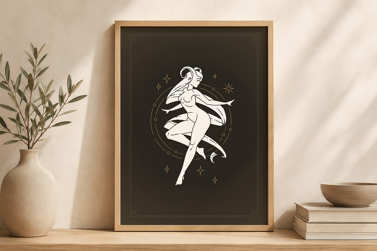 Mystical Aries Zodiac Wall Art, a Person Illustration by Vasya Kobelev (Photo 5 of 7)