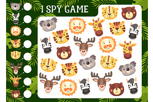 Kids I spy game with animals, an Animal Illustration by Buch&Bee