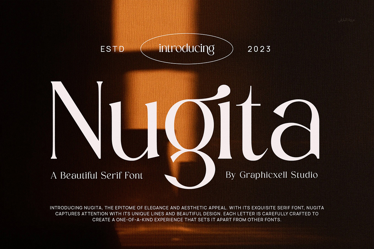 Nugita Elegant Serif Font Typeface, a Serif Font by Graphicxell (Photo 1 of 6)