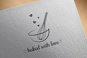 Baking with wire whisk logo on white, an Object Illustration by PushLogo (Thumbnail 3 of 3)