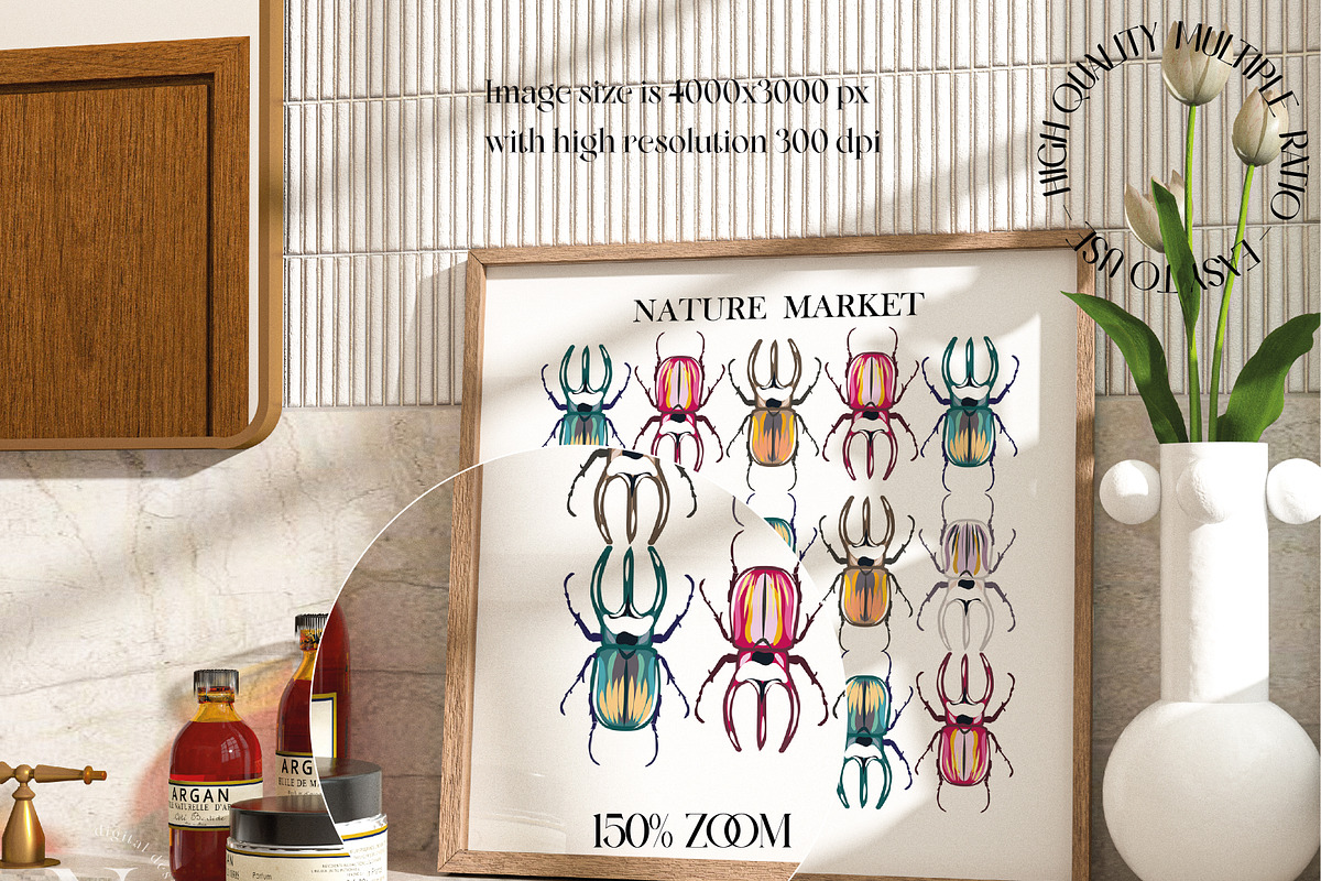 4 frame mockups Romantic interior, a Product Mockup by N digital designs (Photo 4 of 5)