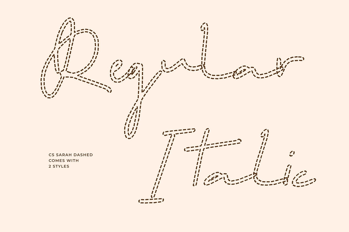CS Sarah Dashed, a Script Font by Craft Supply Co. (Photo 5 of 8)