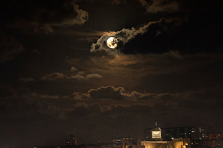 Supermoon over las canteras beach stock photo containing 2016 and architecture