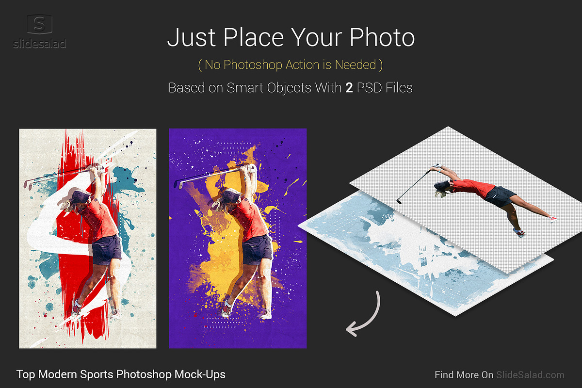 Top Modern Sports Photoshop Mock-Ups, an Action Add-On by SlideSalad (Photo 3 of 37)
