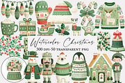 Watercolor Christmas clipart, an Illustration by Designworld (Thumbnail 1 of 5)