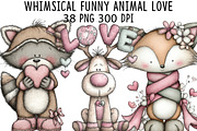 Whimsical Funny Animal Love Clipart, a Graphic by CraftArtStudio (Thumbnail 1 of 6)