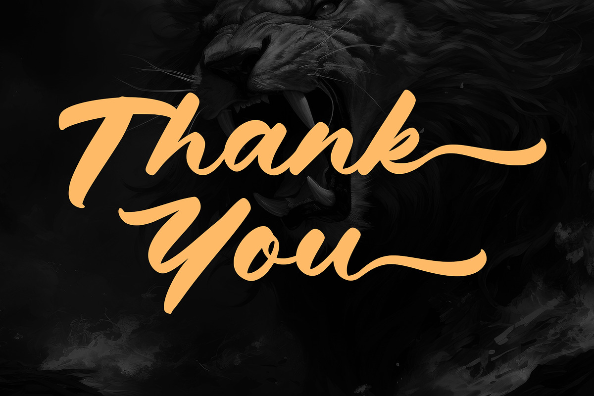 Roaring Majesty, a Script Font by Letterara (Photo 11 of 11)
