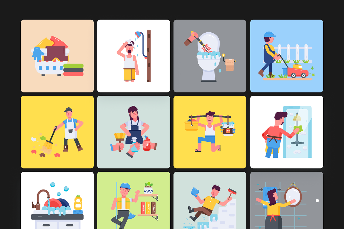 Animated Housekeeping Icons, a Duotone Icon by Prosymbols (Photo 7 of 10)