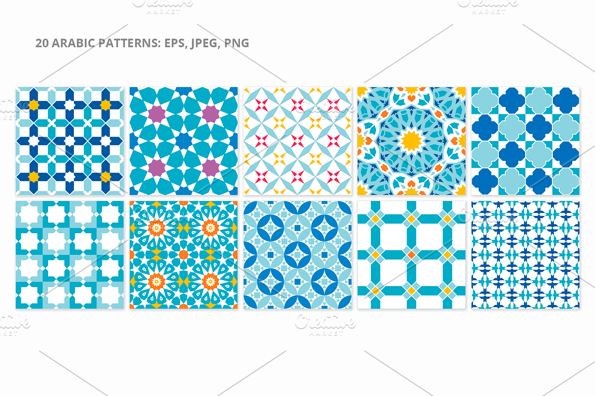 Decorative Arabic patterns, a Pattern Graphic by GlebTagirov (Photo 4 of 6)