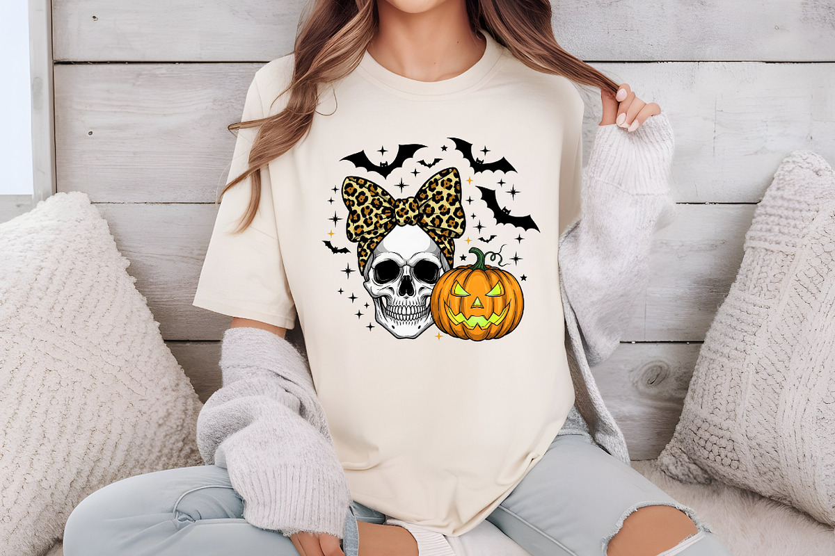 Skull With Bow,Pumpkin Halloween PNG, an Illustration by Libby Wishes (Photo 2 of 6)
