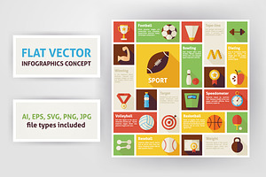 Sport Competition Flat Infographics
