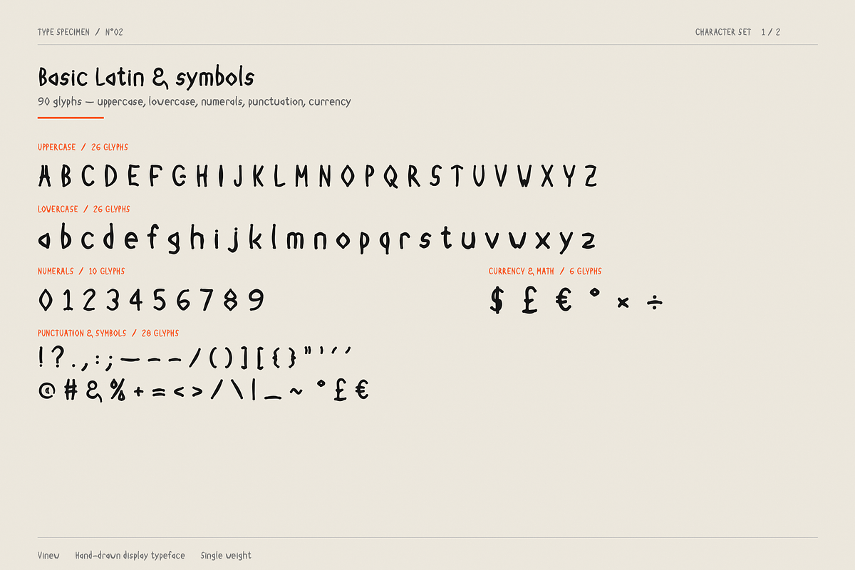 Vinew - Handwritten Display Typeface, a Handwritten Font by Lettra Studio (Photo 2 of 17)