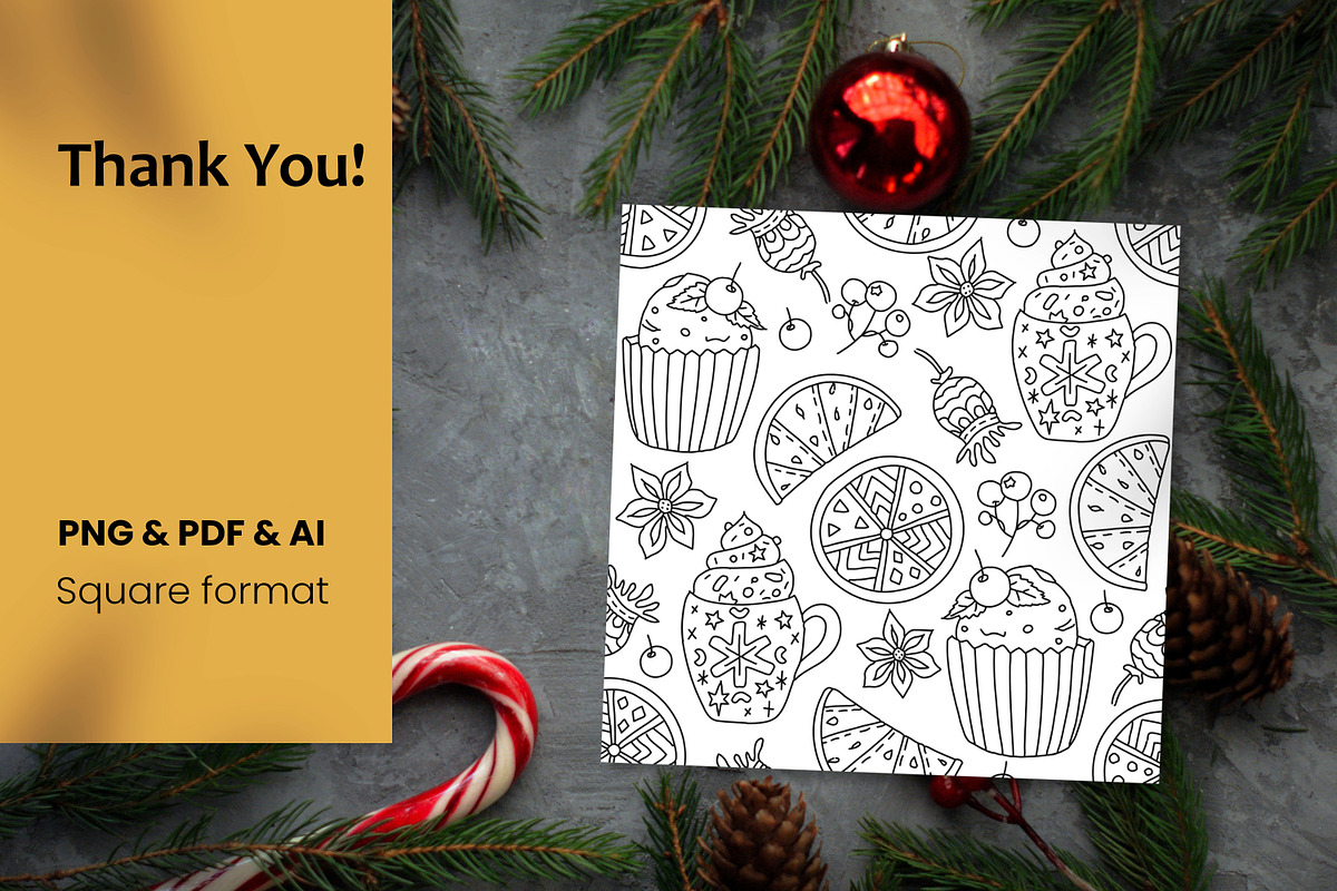 Seamless Coloring Pages | Christmas, a Pattern Graphic by ChristinaDesigns (Photo 5 of 5)