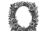 50 Elegant Floral Oval Mirror Frame, a Decorative Illustration by Amazin_art (Thumbnail 12 of 40)