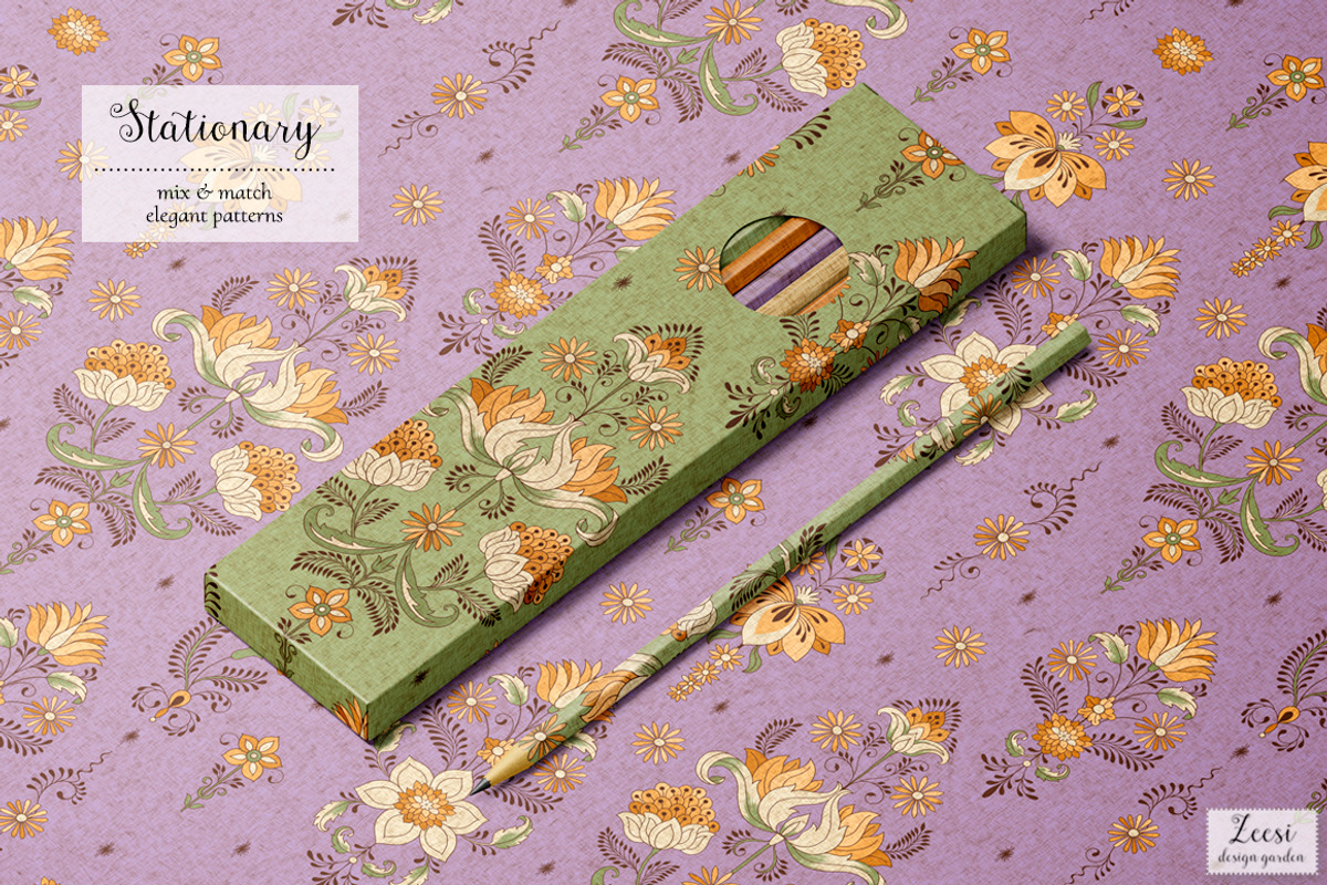 Odisha Floral Patterns & Motifs, a Pattern Graphic by Zeesi Design Garden (Photo 5 of 12)