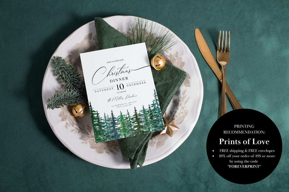 Editable Christmas Invitation, an Invitation Template by ForeverPrint (Photo 2 of 8)