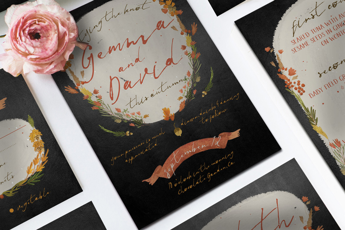 Autumn Floral Wedding Suite, an Invitation Template by BlueRobinDesignShop (Photo 6 of 12)