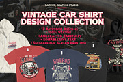 Vintage Car Shirt Design Collection, a Sport Illustration by bazzier_graphik (Thumbnail 1 of 4)