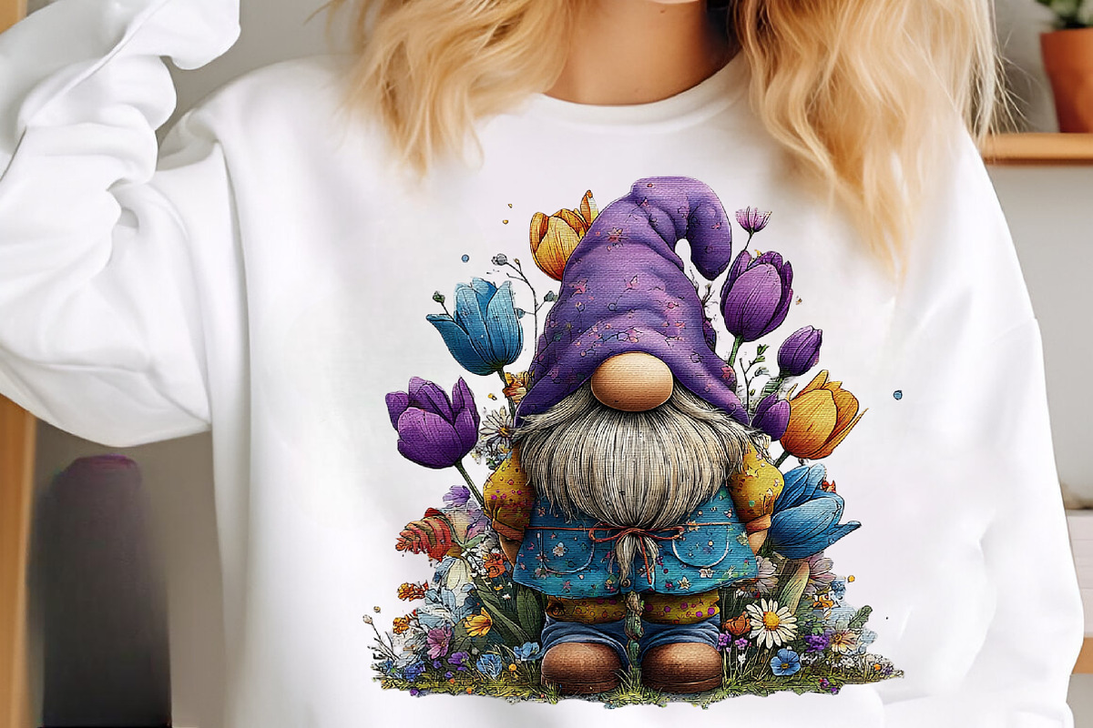 Whimsical spring gnome clipart, an Illustration by SinaCreation (Photo 7 of 11)