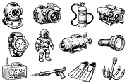 Vintage Diving Gear Set, an Object Graphic by RT Studio (Thumbnail 2 of 4)