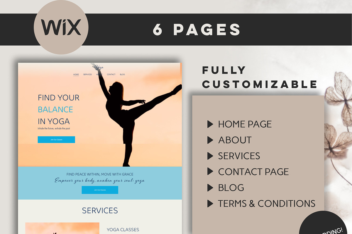 Premium Wix Template for Yoga, a Wix Template by Design House (Photo 2 of 10)