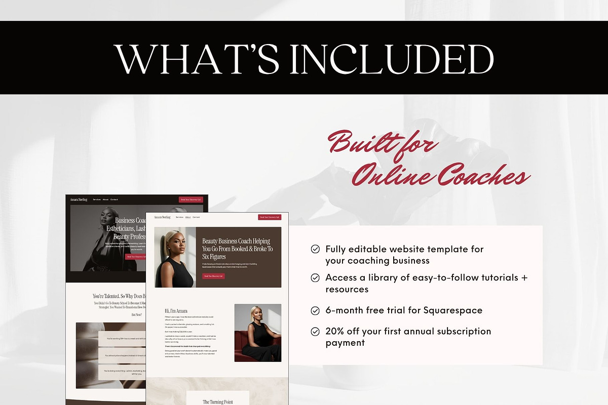 Coaching Squarespace Template preview 2