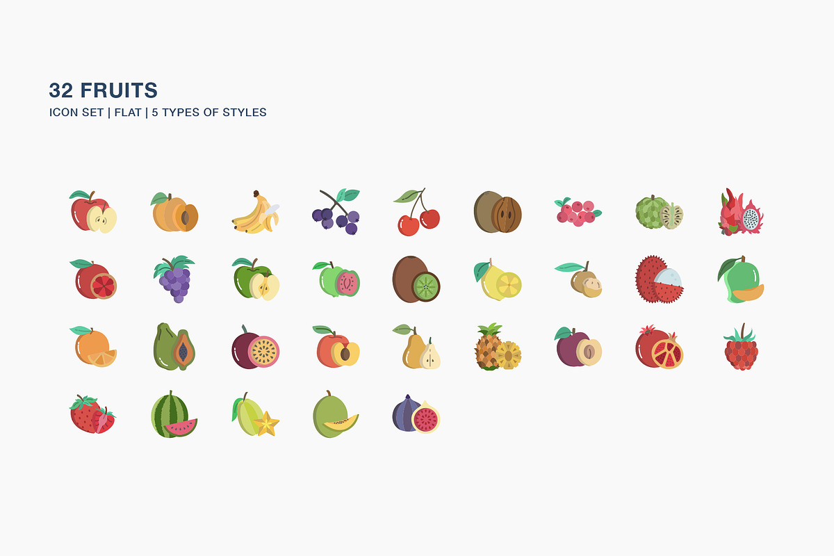 Fruits and slice icon set, an Icon by Icongeek26 (Photo 5 of 6)