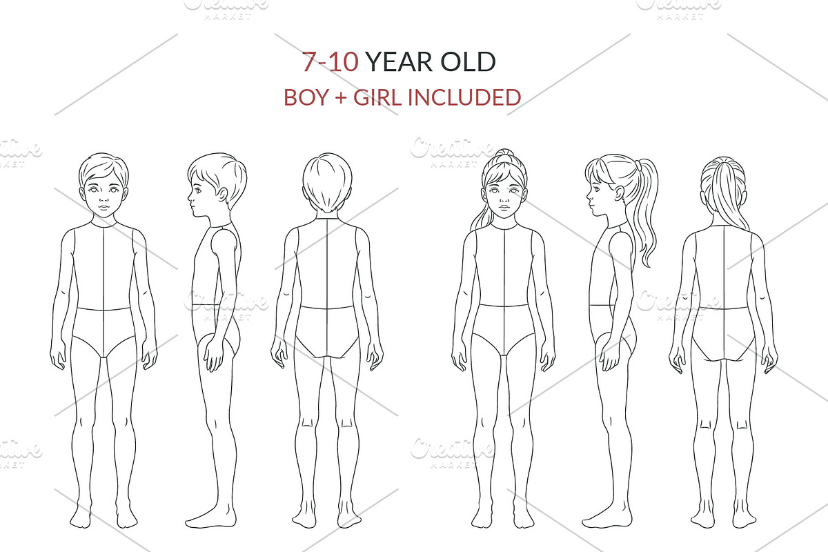 Child Fashion Croquis Bundle, a Person Illustration by Shorena Fashion Draws (Photo 3 of 13)