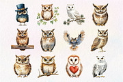 Vintage Owl Clipart, an Illustration by Dream Creation (Thumbnail 3 of 5)