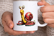 Funny Summer Snail Clipart Bundle, an Illustration by Canvas Craft (Thumbnail 7 of 7)
