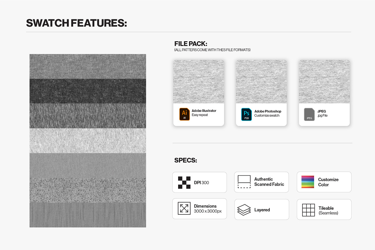 7 Pack Seamless Fabric Textures, a Pattern Graphic by Swatch Supply (Photo 4 of 8)