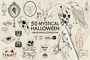 Mystic Halloween LineArt + Procreate, an Object Illustration by Skliarova (Thumbnail 1 of 7)
