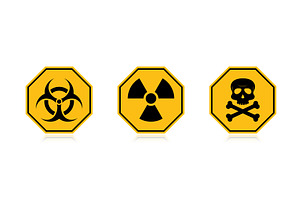 Warning danger yellow sign, an Illustration by Vector Creator