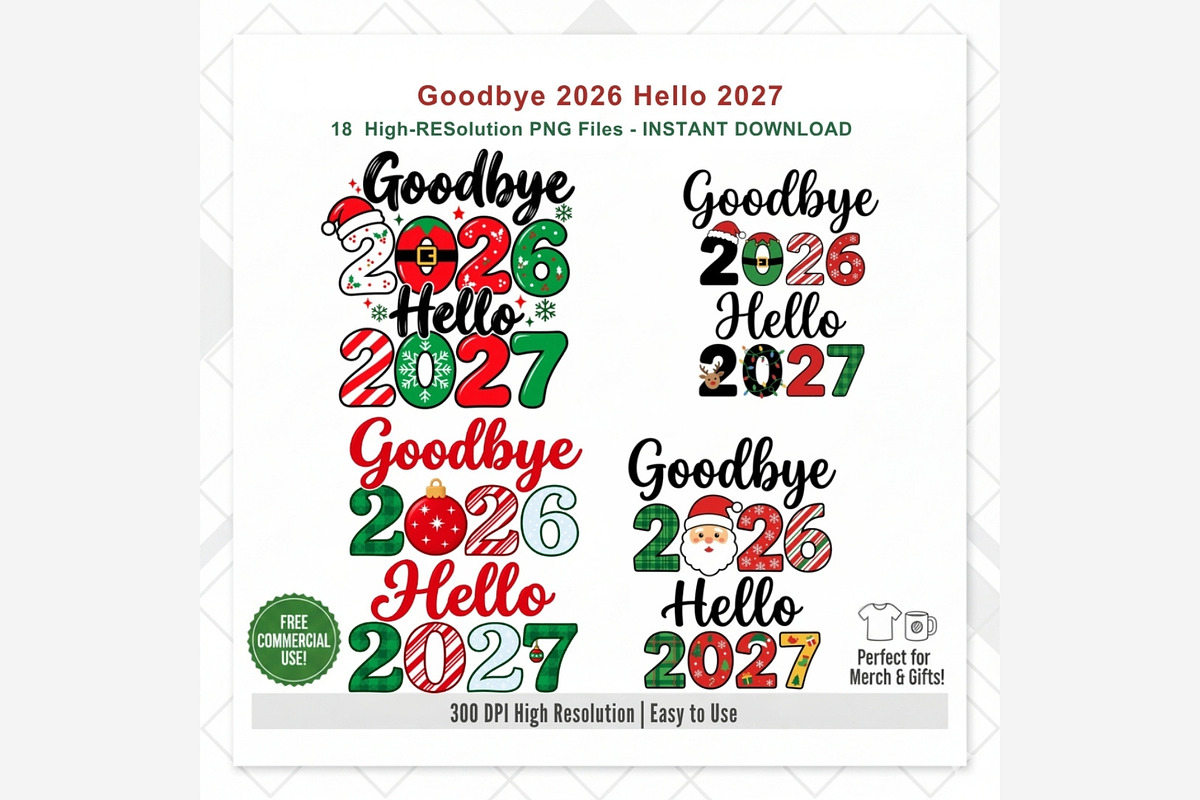 Goodbye 2026 Hello 2027 Christmas, an Emoji Icon by Tanya Kart (Photo 10 of 10)