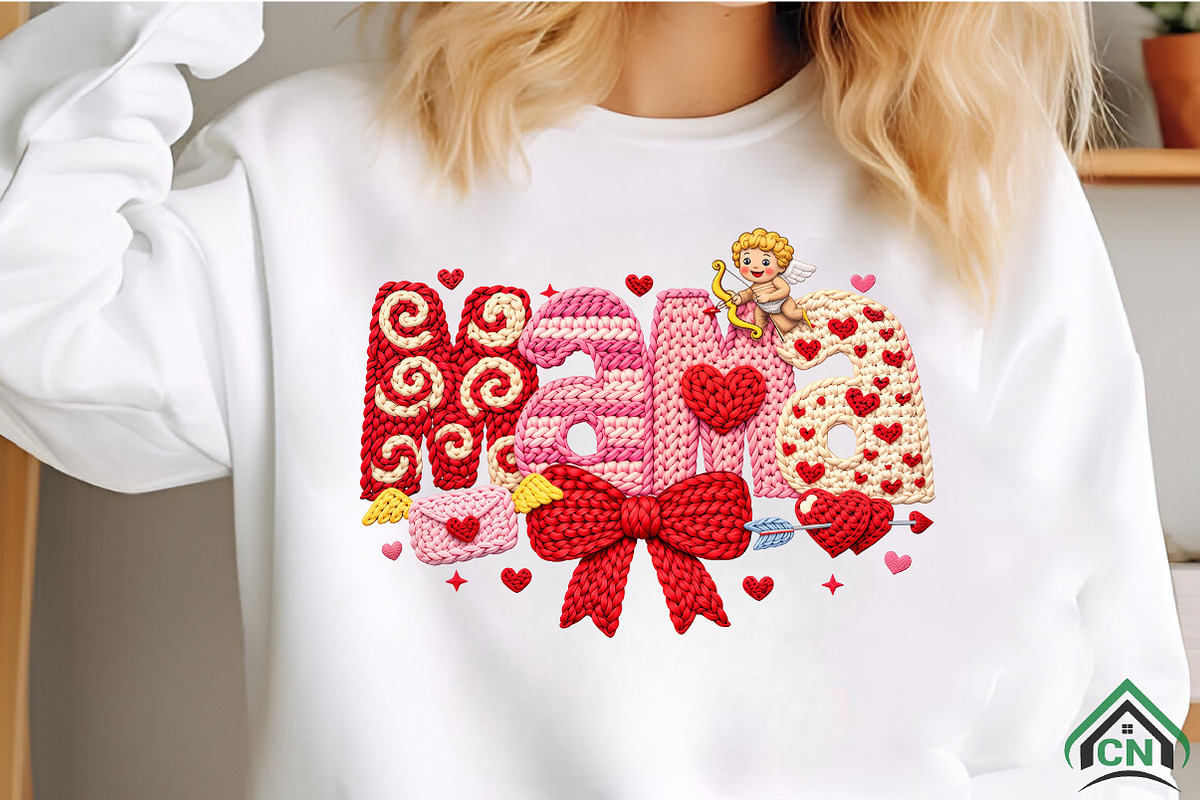 Faux Yarn Valentine Mama coquette, an Illustration by Craft Nest (Photo 3 of 4)