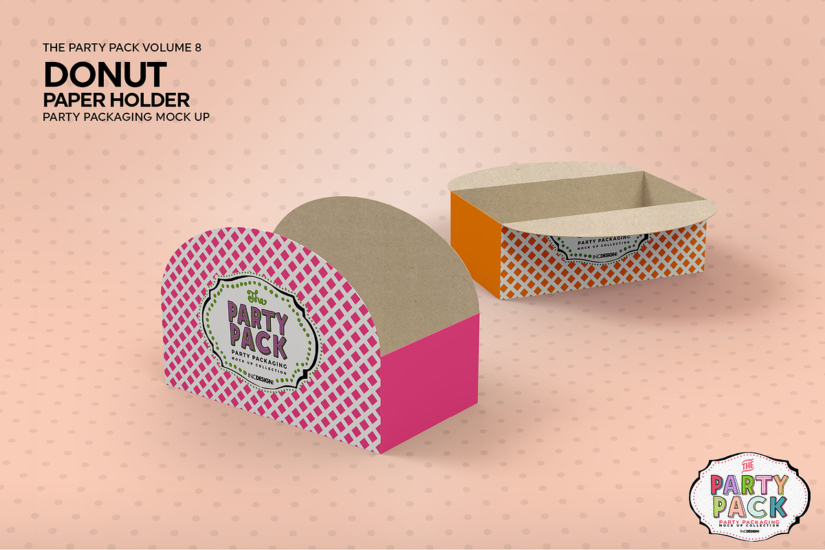 Party Donut Paper Holder, a Cups & Container Mockup by INCDesign (Photo 3 of 7)
