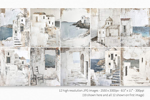 White Washed Greece Paintings