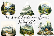 Forest & Landscape clipart, an Object Graphic by clipartconnection (Thumbnail 1 of 2)