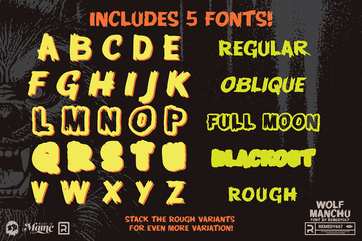 Wolf Manchu - Layered Horror Font, a Font by Remedy667 (Photo 6 of 7)