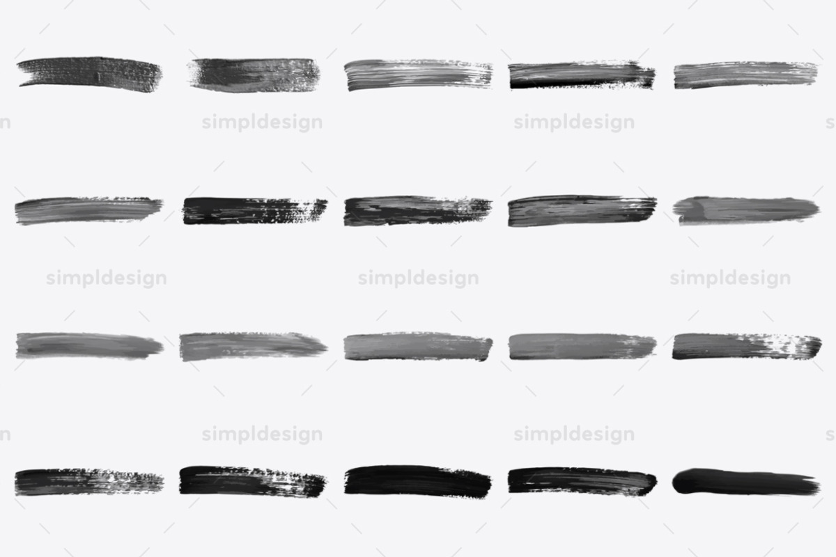 52 Acrylic Stroke Photoshop Brushes, a Brush Add-On by SimplDesign (Photo 3 of 4)