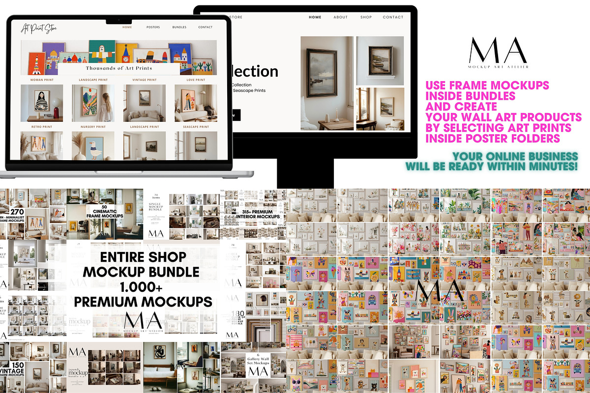 Mega Poster Shop Builder Bundle, a Household Mockup by Mockup Art Atelier (Photo 2 of 61)