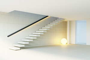 Modern stair interior - 3D rendering